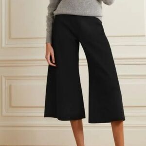 Stella McCartney Black Sweater Knit Wide Leg Front Pocket Cropped Pants